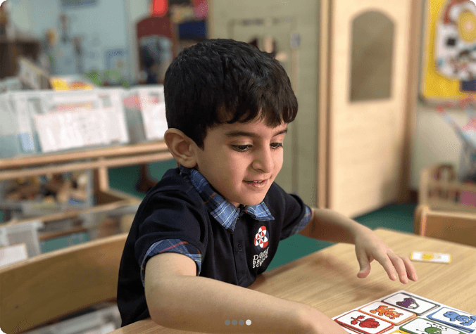 Child learning at school